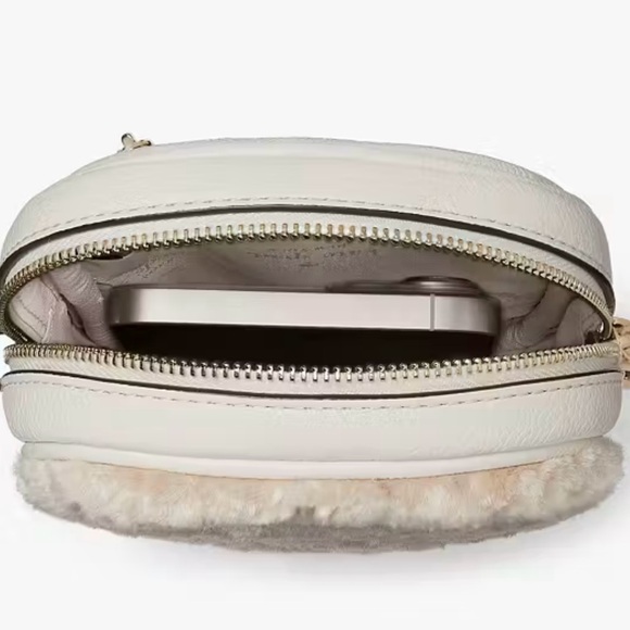 KATE SPADE Rosie Faux Shearling North South Crossbody Handbag NWT - Picture 4 of 16